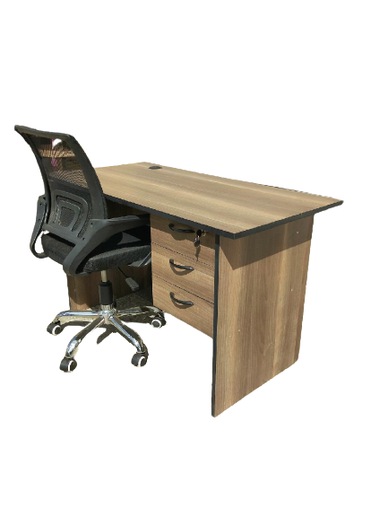 Office Desk and Chair - Brown